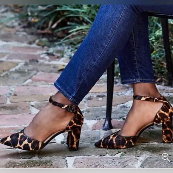 Alex Marie Ankle Strap Leopard Print Block Heel Sandals - Picture 9 of 12